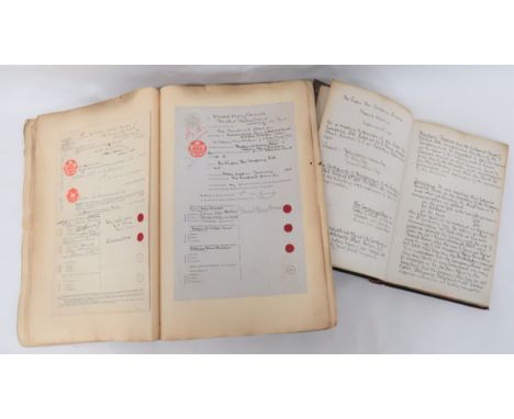 Rupai Tea Company Limited Two Volumesconsisting linen and leather spine "Minute" book from Sept 1906-Oct 1911.  Together with