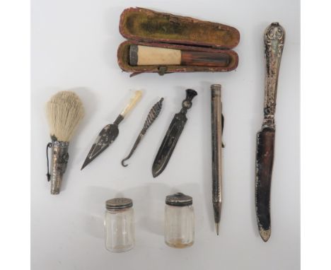 Scottish Silver Page Marker Plus Other Silver Collectables   Including a mother of pearl handle silver page marker (Glasgow 1