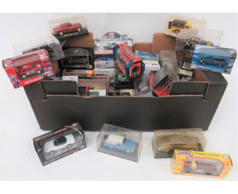 Selection of Various Boxed Vehiclesincluding Atlas Jaguar ... Joy City fire engine ... Cararama jeep ... Cararama pick up ...