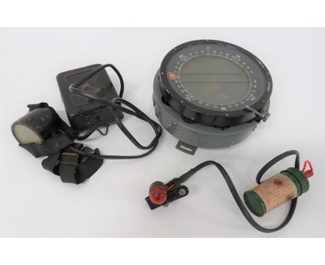 RAF Type P4A Compass and Mae West Lampgrey painted, large type, P4A compass.  Clean condition but fluid absent.  Together wit
