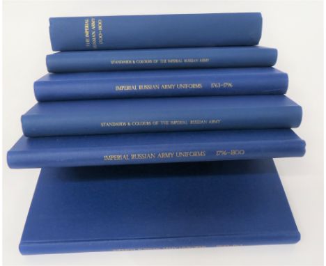 Imperial Russian Army interest. .An important set of six large blue cloth covered privately produced volumes.The Imperial Rus