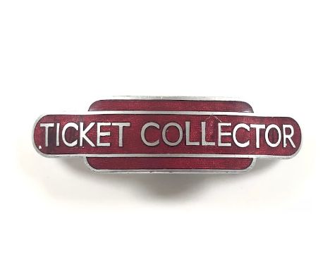 British Railways Midland Region Ticket Collector Cap Badge.White metal and enamel example complete with loop fittings 