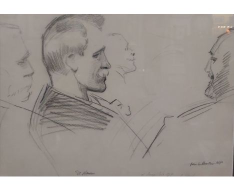 R PONSONBY STAPLES - PENCIL SKETCH - GENTLEMANS CLUB - 12 X 9