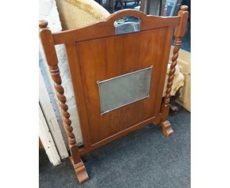 ANTIQUE MILITARY SILVER &amp; WOODEN PRESENTATION FIRESCREEN
