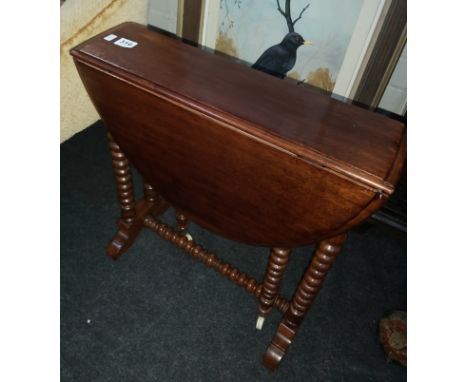 ANTIQUE BOBBIN LEG DROP LEAF TABLE