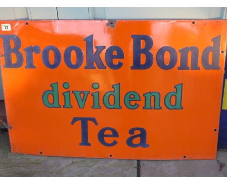 A Brooke Bond Dividend Tea enamel sign - 51cm x 76cm - reasonably good 