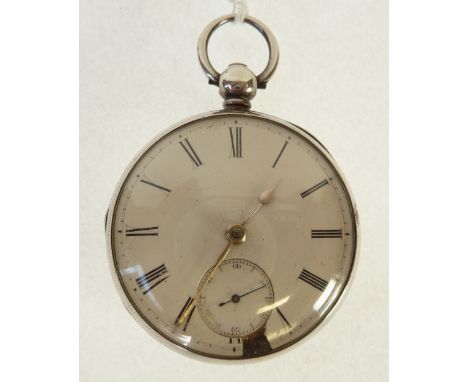 A VICTORIAN SILVER CASED GENTLEMAN'S OPEN FACE KEY-WIND POCKET WATCH, the movement inscribed 'Time, London', and numbered 428