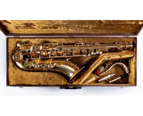 AN HENRI SELMER SUPER ACTION 80 TENOR SAXOPHONE, serial number N330800, with Selmer Jazz mouthpiece and original plastic mout