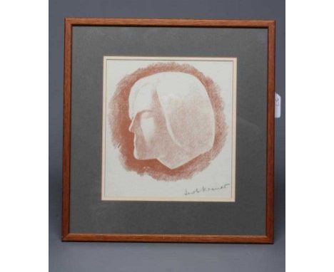 JACOB KRAMER (1892-1962)Portrait of a Lady, signed lower right, lithograph, 9 1/2" x 8 1/2", framed and glazed (Est. plus 24%