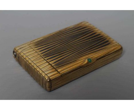 A FRENCH ART DECO SILVER GILT COMBINATION CIGARETTE/VESTA CASE, Minerve 1st mark, PG possible maker's mark, of rounded oblong