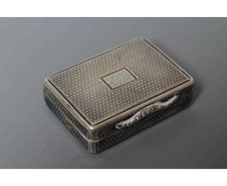 A WILLIAM IV SILVER VINAIGRETTE by Nathanial Mills, Birmingham 1832, of plain oblong form with wavy engine turning enclosing 
