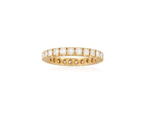 A DIAMOND ETERNITY RINGSet throughout with round brilliant-cut diamonds in claw-setting, mounted in 18K gold, diamonds approx