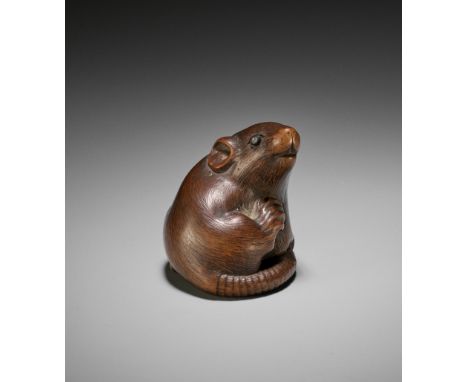 MASANAO: A SUPERB WOOD NETSUKE OF A RATBy Masanao, signed MasanaoJapan, Ise-Yamada, 19th century, Edo period (1615-1868)Super