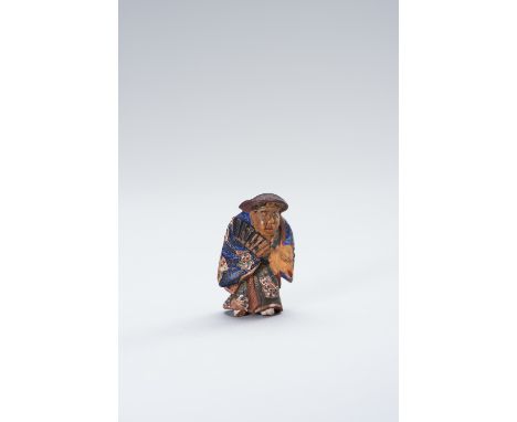 SHUZAN: A SAISHIKI NETSUKE OF DAIKOKUBy Nagamichi Shuzan, signed ShuzanJapan, Meiji period (1868-1912)The nicely carved and w