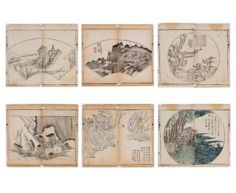 SIX CHINESE COLOR WOODBLOCK PRINTS, 18th CENTURYChina, 18th century. Color woodblock prints. The six Chinese color woodblock 