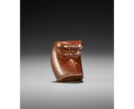 SUKENORI: A HIDA SCHOOL YEW WOOD MASK NETSUKE OF A KAPPABy Sukenori (1887-1955), signed Sukenori 亮則Japan, Takayama, Hida prov