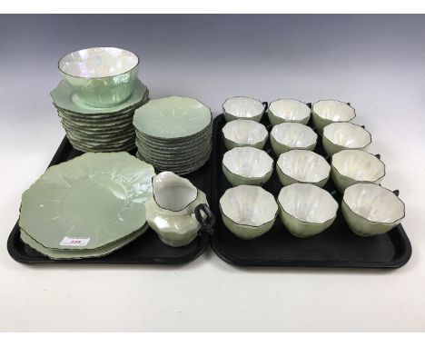 A vintage green lustre tea service, 1306