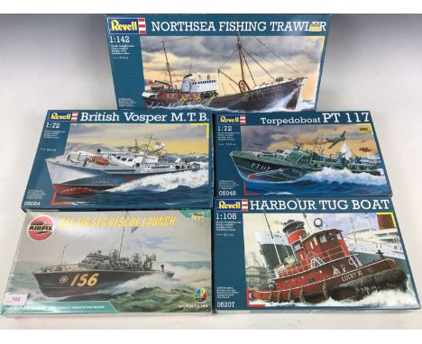 A quantity of Revell marine scale model kits
