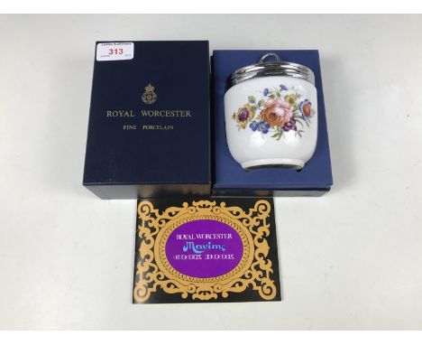 A boxed Royal Worcester egg coddler