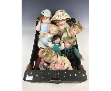 Eight ceramic collectors' dolls