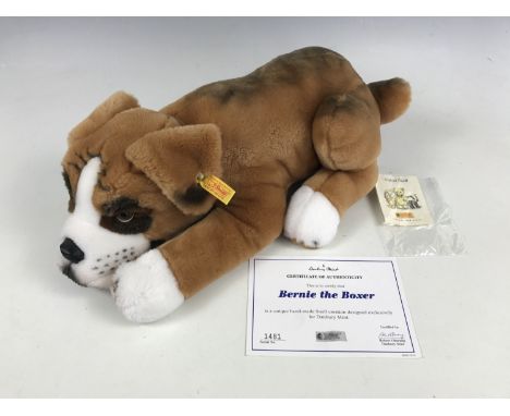 A Steiff for Danbury Mint "Bernie the Boxer" dog, with original paper tag and certificate