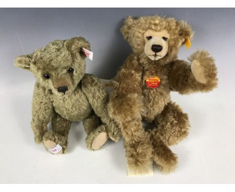 Two Steiff Teddy bears, including "Snobby" and a Marguerite Steiff Museum Bear for the year 2003 with porcelain plaque