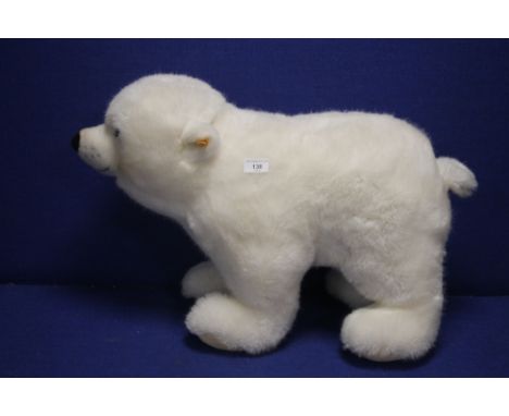 A LARGE VINTAGE STEIFF POLAR WITH BUTTON AND YELLOW TAG TO EAR L 60 CM