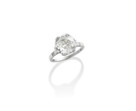 A DIAMOND SINGLE-STONE RINGSet with an old brilliant-cut diamond weighing 4.52 carats, ring size M, cased by Mappin &amp; Web