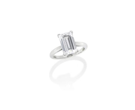 A DIAMOND SINGLE-STONE RINGThe step-cut diamond weighing 3.63 carats, ring size K½Footnotes:Accompanied by a report from the 