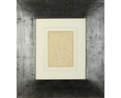 JÚLIO POMAR - 1926-2018, "Elefante com tuba", Indian ink on paper, signed, Dim. - 29 x 20,5 cm