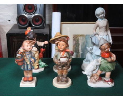 GOEBELS FIGURE BY M.J. HUMMEL PLUS PARCEL OF OTHER CERAMIC FIGURES 