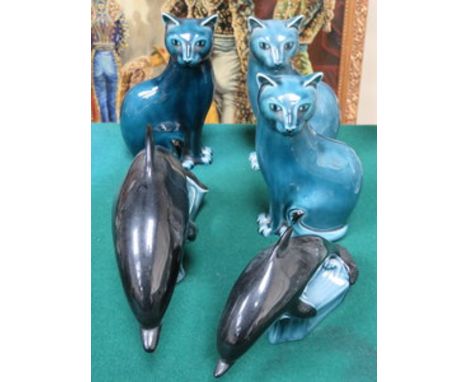 FIVE PIECES OF VARIOUS POOLE CERAMIC ANIMALS 