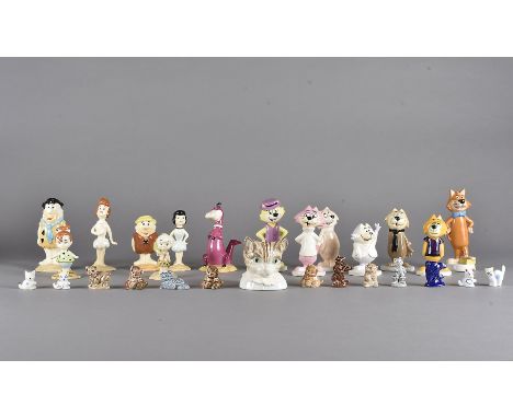 A collection of animated cartoon ceramic figures, comprising Beswick Top Cat figures to include Top Cat, Brain, Choo-Choo, Sp