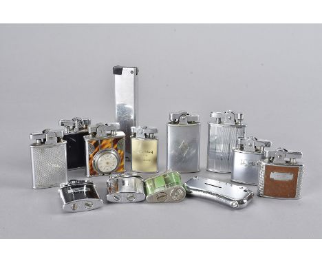 An assortment of vintage lighters, including Gisa, Ronson etc, all of similar style, one in mother of pearl, another with a s