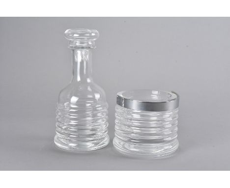 Six Dartington art deco collection old fashioned tumblers, designed by Frank Thrower in original packaging, together with a m