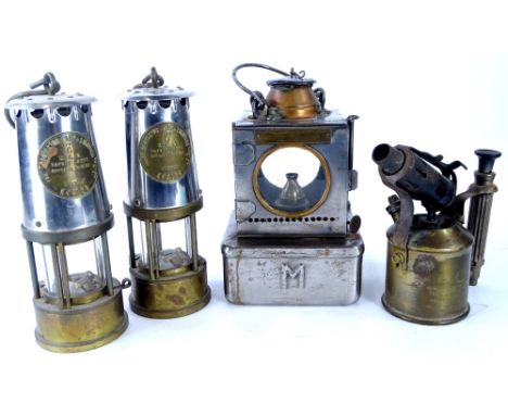 A Railway type lamp, made by the lamp manufacturing and Railway supply limited of London, for L.N.E.R, 27cm high, two alumini