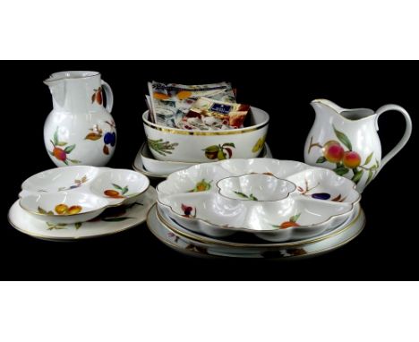 Various items of Royal Worcester Evesham and Arden porcelain, to include a stand, large bowl, horsd'eoeuvres dishes, two larg