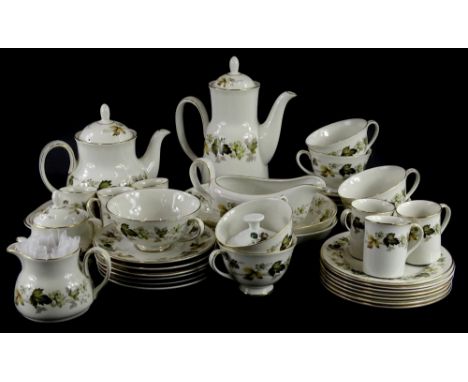 A Royal Worcester Larchmont part tea and coffee service, to include coffee pot, teapot, cups and saucers, etc.