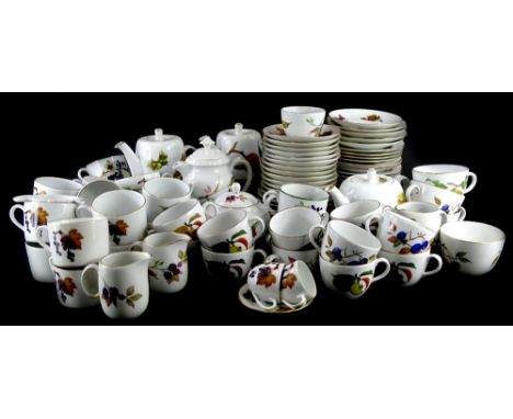 A quantity of Royal Worcester Evesham pattern tea and coffee ware, to include two coffee pots, two teapots, hot water jug, va
