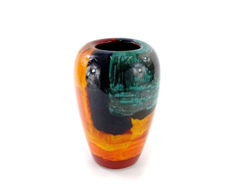 A Poole Pottery Gemstones pattern concave vase, 25cm high.