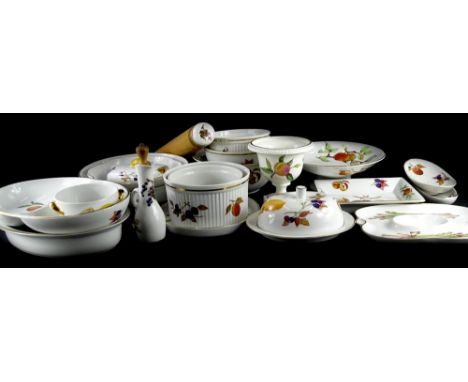 A quantity of Royal Worcester Evesham porcelain, to include rolling pin, various bowls, butter dish, serving bowls, etc.