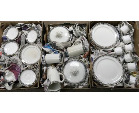 An extensive 1920’s/30’s black and white tea and dinner service