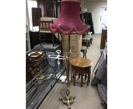 A brass standard lamp, approx 166cm.