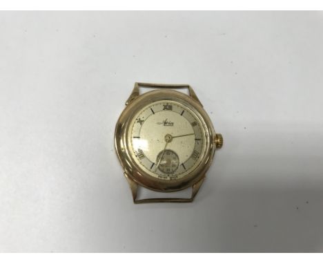 A vintage 9ct gold gents Avia Swiss made watch.