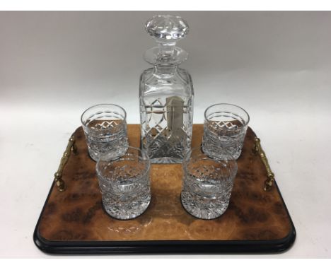 A Tudor Crystal decanter set with tray doc.