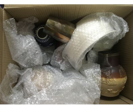 A box containing a collection of general ceramic and china.