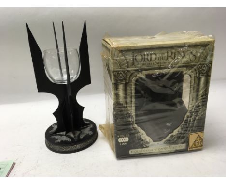 A boxed Lord of The Rings: The Fellowship of The Ring collectors DVD gift set containing a pair of Argonath book ends but no 