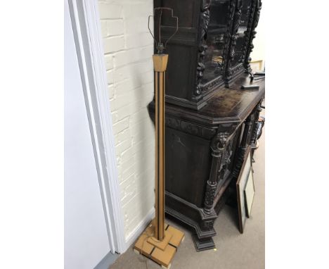 A Art Deco style standard lamp the oak collom on square base