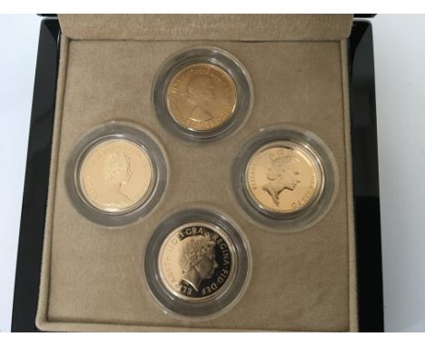 A Queen Elizabeth Gold Sovereign portrait collection in a fitted box with certificate of authenticity.