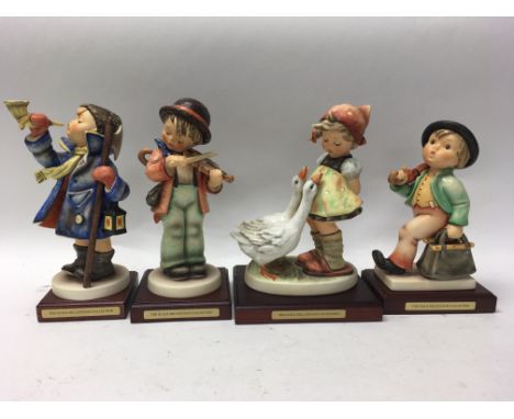Four figures by Hummel, The Guild Millenium collection with bases. 